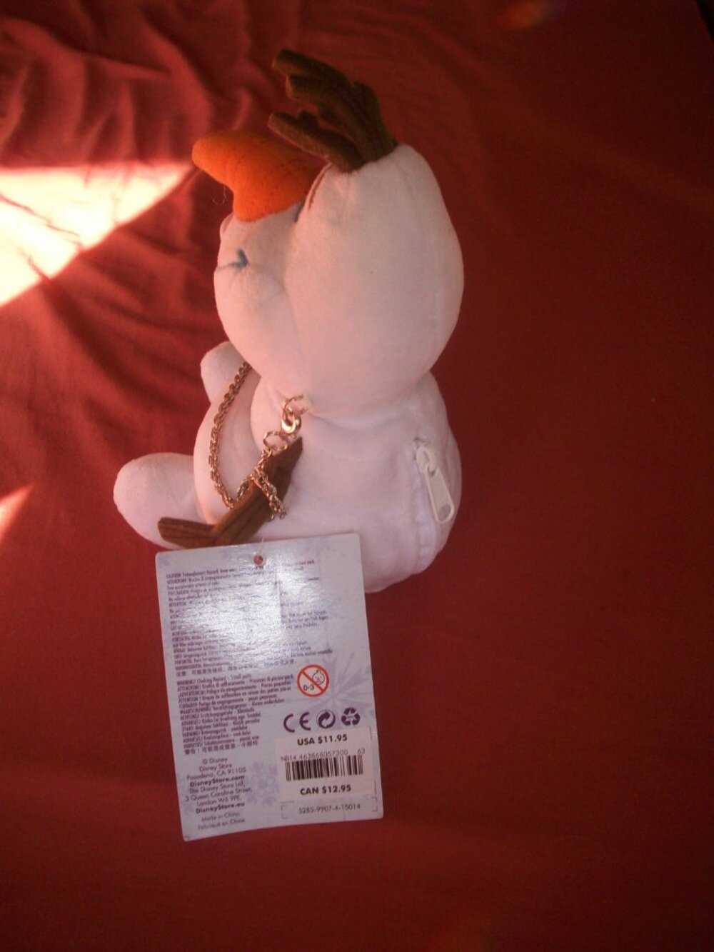 Disney Olaf Frozen  Plush Stuffed Character Purse Snowman 7" Hand Bag Clutch NWT - Picture 5 of 6